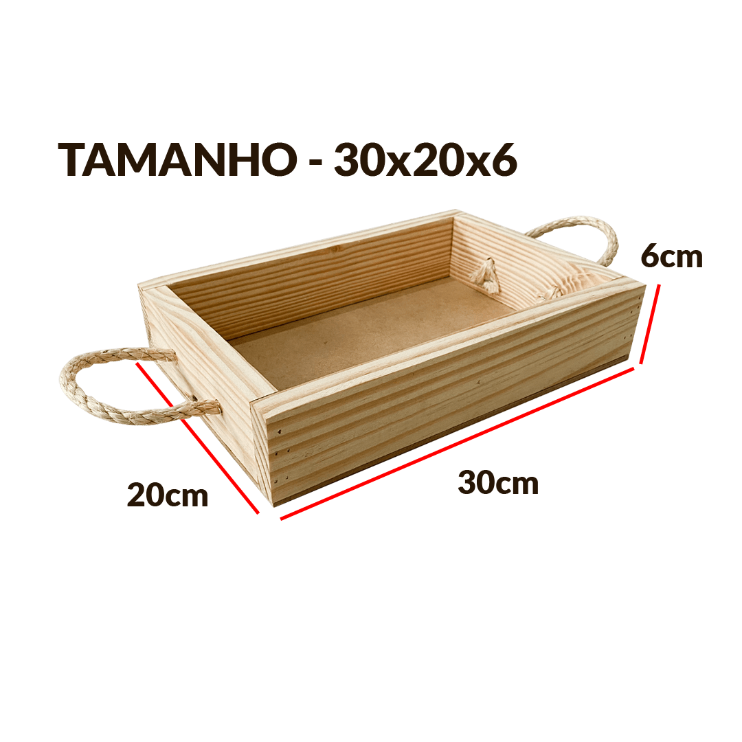 Bandeja em Madeira e Corda.