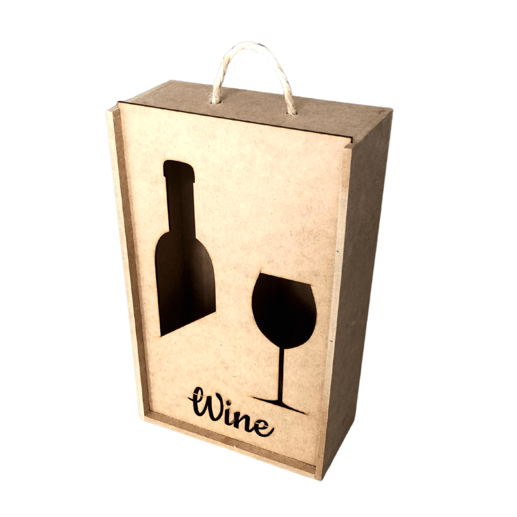 Porta Vinho e Taça MDF Wine